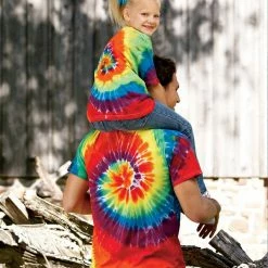 Bewild Tie Dye Tops Premium Hand Made Tie Dye T-Shirts - Rainbow Swirl