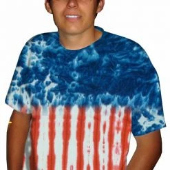 Bewild Premium Hand Made Tie Dye T-Shirts - U.S.A. Flag Tie Dye T-Shirt Tie Dye Tops