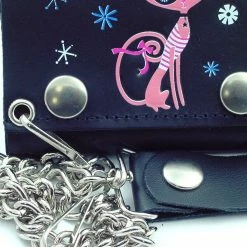 Bewild Pretty Pink Kitty Genuine Leather Chain Wallet Wallets & Chains