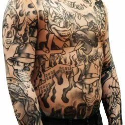 Bewild Illusion Tattoos Men's Full Body Tattoo Shirt - Prison Ink Full Body Tattoo Shirt