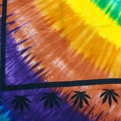 Bewild Psychedelic Pot Leaf Tie Dye Tapestry