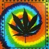Bewild Psychedelic Pot Leaf Tie Dye Tapestry