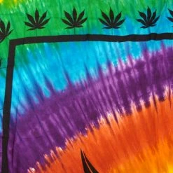 Bewild Psychedelic Pot Leaf Tie Dye Tapestry