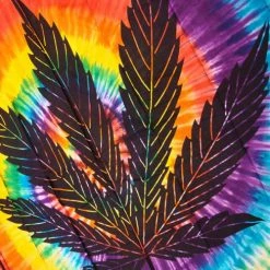 Bewild Psychedelic Pot Leaf Tie Dye Tapestry