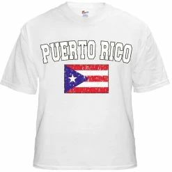 Bewild Nationality & Ethnic Puerto Rico Vintage Flag International Mens T-Shirt