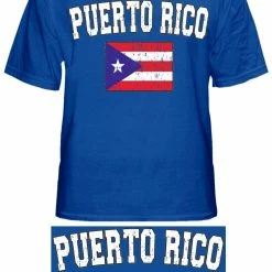 Bewild Nationality & Ethnic Puerto Rico Vintage Flag International Mens T-Shirt