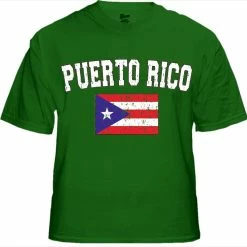 Bewild Nationality & Ethnic Puerto Rico Vintage Flag International Mens T-Shirt