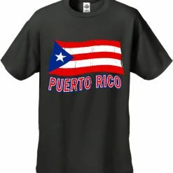 Bewild Puerto Rico Vintage Flag Waving Men's T-Shirt Nationality & Ethnic