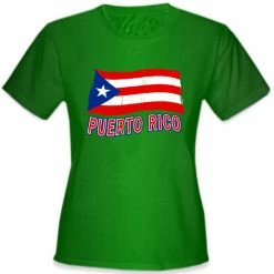 Bewild Puerto Rico Vintage Waving Flag Girl's T-Shirt Nationality & Ethnic