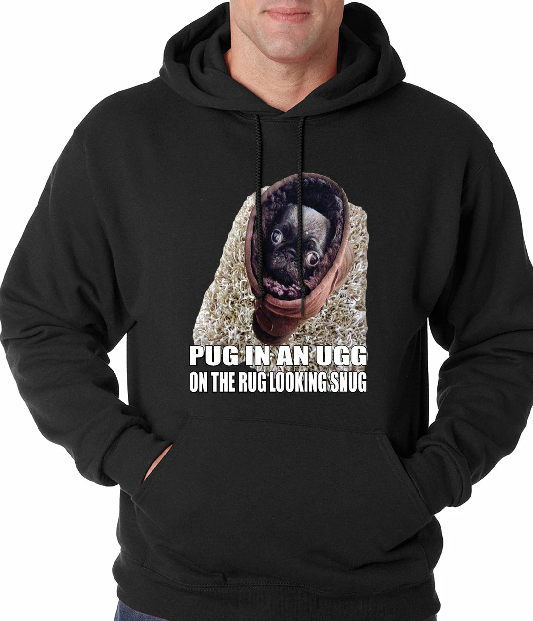 Bewild Pug In An Ugg On A Rug Looking Snug Adult Hoodie Cool Funny & Offensive 3 Bewild Pug In An Ugg On A Rug Looking Snug Adult Hoodie Cool Funny & Offensive