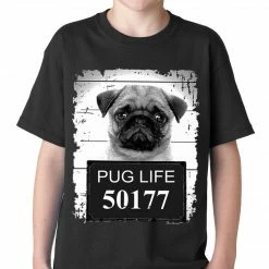 Bewild Cool Funny & Offensive Mug Shot Pug Life Funny Kids T-shirt