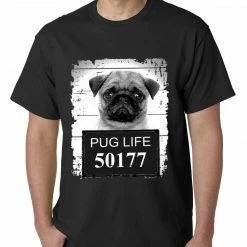 Bewild Mug Shot Pug Life Funny Mens T-shirt Cool Funny & Offensive
