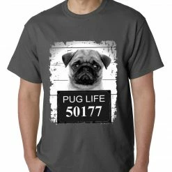 Bewild Mug Shot Pug Life Funny Mens T-shirt Cool Funny & Offensive