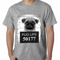 Bewild Mug Shot Pug Life Funny Mens T-shirt Cool Funny & Offensive