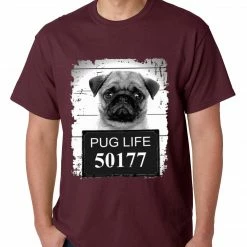 Bewild Mug Shot Pug Life Funny Mens T-shirt Cool Funny & Offensive