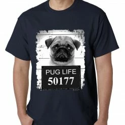 Bewild Mug Shot Pug Life Funny Mens T-shirt Cool Funny & Offensive