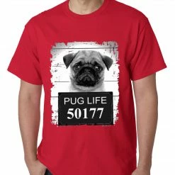 Bewild Mug Shot Pug Life Funny Mens T-shirt Cool Funny & Offensive
