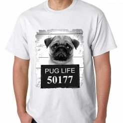 Bewild Mug Shot Pug Life Funny Mens T-shirt Cool Funny & Offensive