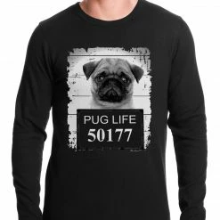 Bewild Cool Funny & Offensive Mug Shot Pug Life Funny Thermal Shirt