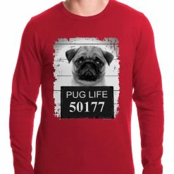 Bewild Cool Funny & Offensive Mug Shot Pug Life Funny Thermal Shirt