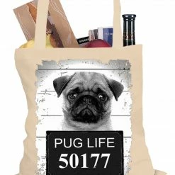 Bewild Mug Shot Pug Life Funny Tote Bag Cool Funny & Offensive