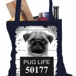 Bewild Mug Shot Pug Life Funny Tote Bag Cool Funny & Offensive
