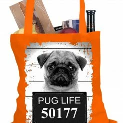 Bewild Mug Shot Pug Life Funny Tote Bag Cool Funny & Offensive
