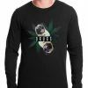Bewild Cool Funny & Offensive Pugs And Drugs Pot Leaf Thermal Shirt