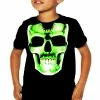 Bewild Radioactive Glowing Skull Kids T-Shirt (Black)