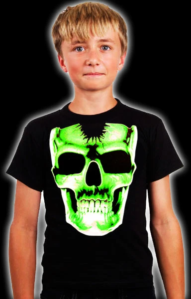 Bewild Radioactive Glowing Skull Kids T-Shirt (Black) 8 Bewild Radioactive Glowing Skull Kids T-Shirt (Black)