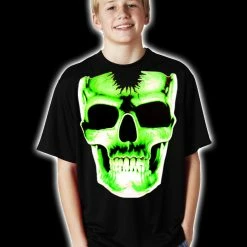 Bewild Radioactive Glowing Skull Kids T-Shirt (Black) 18 Bewild Radioactive Glowing Skull Kids T-Shirt (Black)