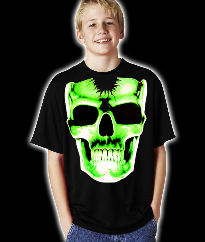 Bewild Radioactive Glowing Skull Kids T-Shirt (Black) 9 Bewild Radioactive Glowing Skull Kids T-Shirt (Black)