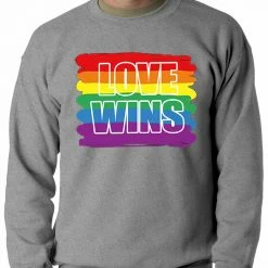 Bewild Rainbow Love Wins Gay Marriage Equality Adult Crewneck 11 Bewild Rainbow Love Wins Gay Marriage Equality Adult Crewneck