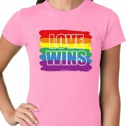 Bewild Rainbow Love Wins Gay Marriage Equality Ladies T-shirt