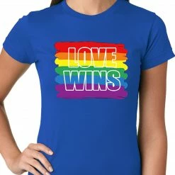 Bewild Rainbow Love Wins Gay Marriage Equality Ladies T-shirt