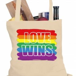 Bewild Rainbow Love Wins Gay Marriage Equality Tote Bag Positive Reinforcement