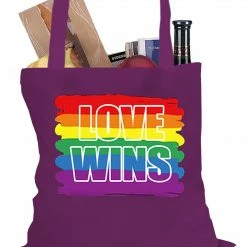 Bewild Rainbow Love Wins Gay Marriage Equality Tote Bag Positive Reinforcement
