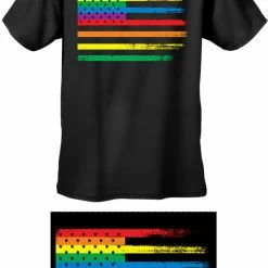 Bewild Rainbow Pride American Vintage Flag Girl's T-Shirt