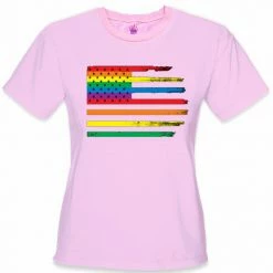 Bewild Rainbow Pride American Vintage Flag Girl's T-Shirt