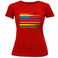 Bewild Rainbow Pride American Vintage Flag Girl's T-Shirt