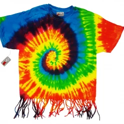 Bewild Rainbow Tie Dye Fringe Kids T-shirt Tie Dye Tops