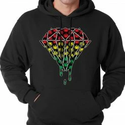 Bewild Rasta Pot Leaf Diamond Adult Hoodie
