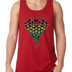 Bewild Rasta Pot Leaf Diamond Tank Top Cool Funny & Offensive