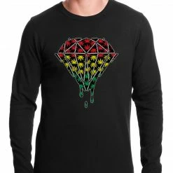 Bewild Rasta Pot Leaf Diamond Thermal Shirt Cool Funny & Offensive