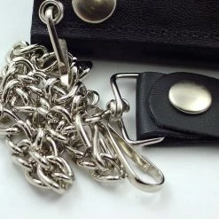 Bewild Red Checkerboard Genuine Leather Chain Wallet Wallets & Chains