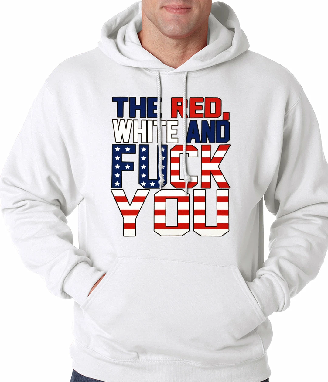 Bewild Red, White & F*ck You Adult Hoodie Say It Loud 8 Bewild Red, White & F*ck You Adult Hoodie Say It Loud