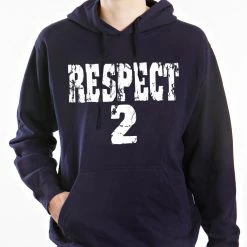 Bewild Sport Inspiration RESPECT 2 Jeter Baseball Adult Hoodie (Navy Blue)