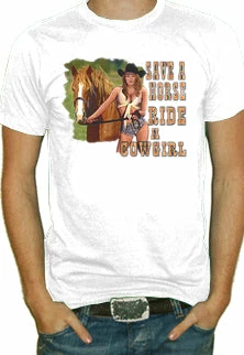 Bewild Ride A Cowgirl T-Shirt Cool Funny & Offensive