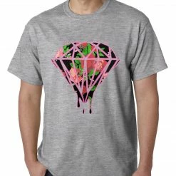 Bewild Cool Funny & Offensive Roses Dripping Diamond Mens T-shirt