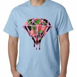 Bewild Cool Funny & Offensive Roses Dripping Diamond Mens T-shirt